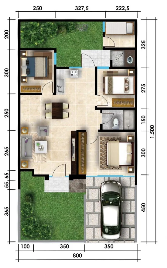 Detail Desain Rumah 8 X 15 M Nomer 15