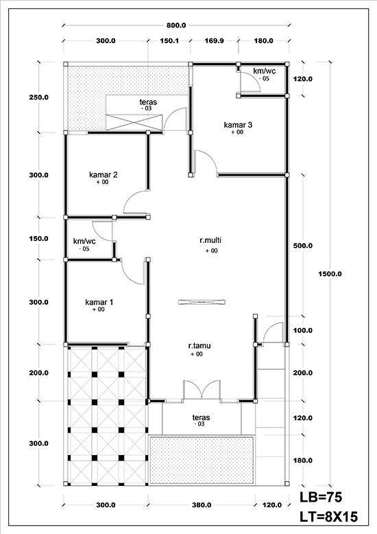 Detail Desain Rumah 8 X 15 M Nomer 8