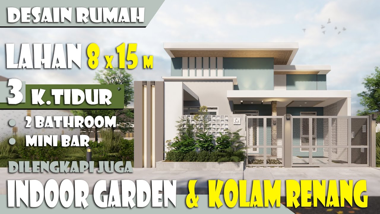 Detail Desain Rumah 8x15 Dengan Kolam Renang Nomer 3