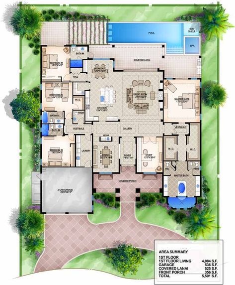 Detail Desain Rumah Dengan Kolam Renang Dan Taman Nomer 3