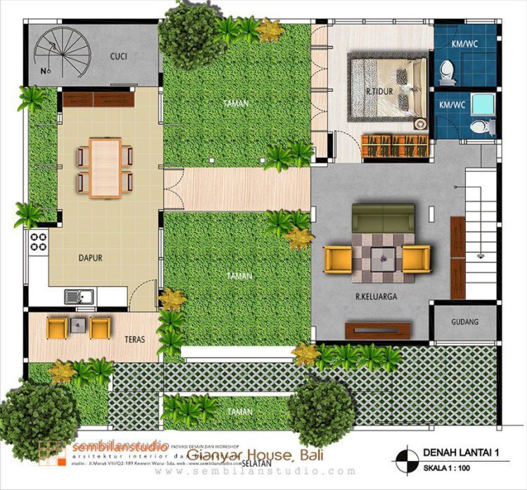 Detail Desain Rumah Dengan Taman Di Dalam Nomer 17