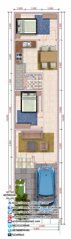 Detail Desain Rumah Di Lahan Sempit Memanjang Nomer 5