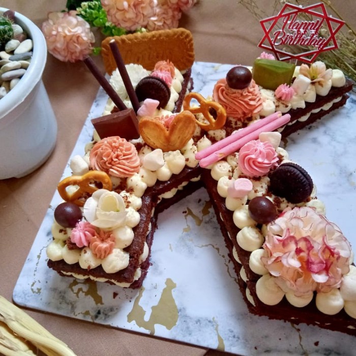 Detail Kue Ultah Huruf Nomer 14