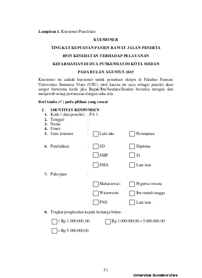 Detail Kuesioner Kepuasan Pasien Di Rumah Sakit Nomer 35