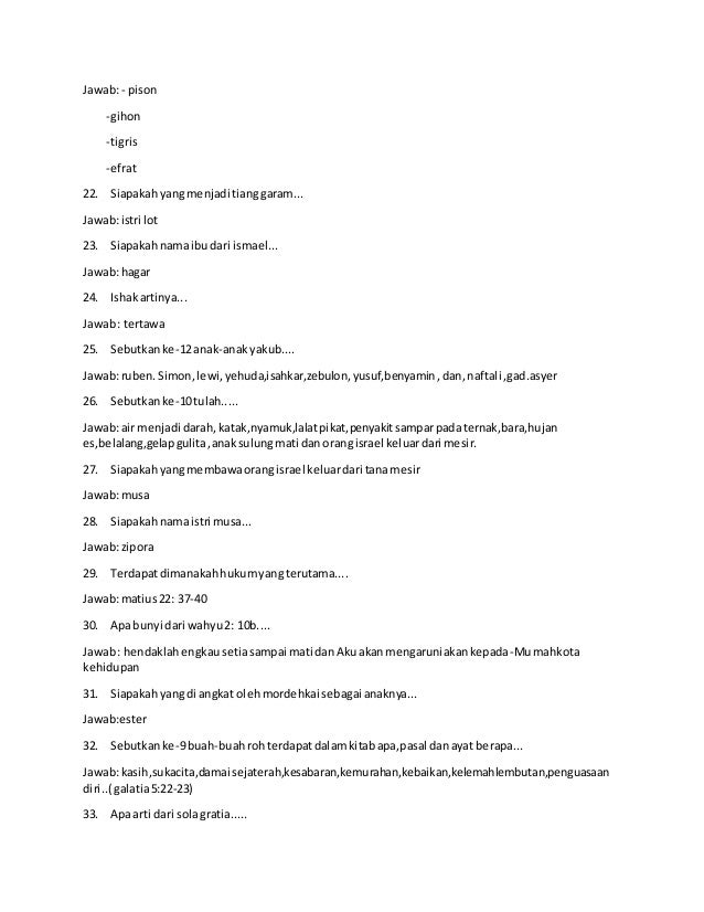 Detail Kuis Alkitab Pemuda Advent Nomer 8
