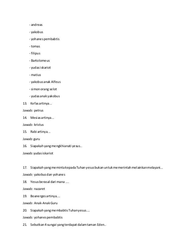 Detail Kuis Alkitab Pemuda Advent Nomer 13