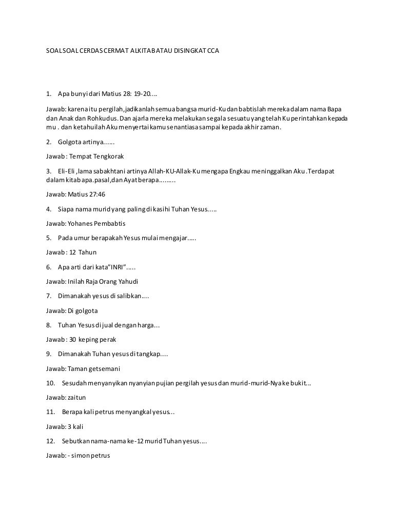 Detail Kuis Alkitab Pemuda Advent Nomer 6
