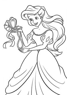 Detail Mewarnai Gambar Princess Ariel Nomer 10