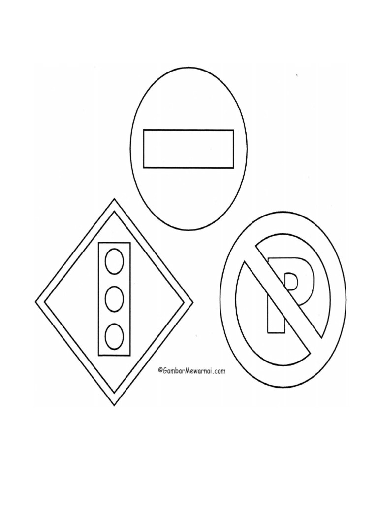 Detail Mewarnai Gambar Rambu Lalu Lintas Nomer 4