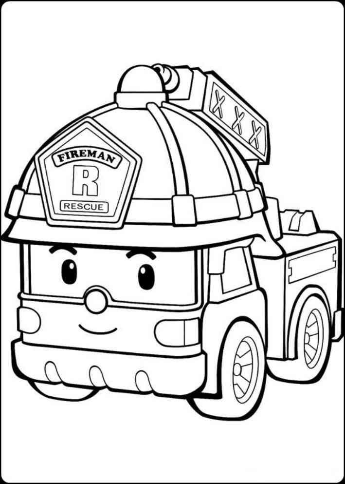 Detail Mewarnai Gambar Robocar Poli Nomer 4