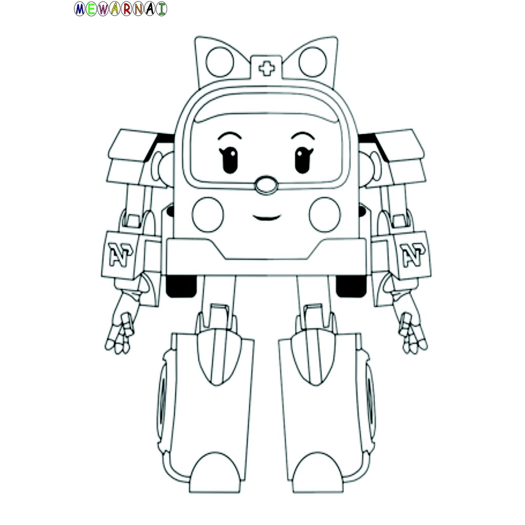 Detail Mewarnai Gambar Robocar Poli Nomer 34