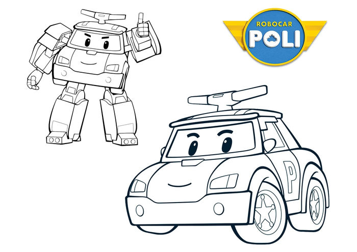 Detail Mewarnai Gambar Robocar Poli Nomer 47