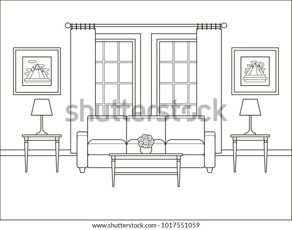 Detail Mewarnai Gambar Ruang Tamu Rumah Koleksi Nomer 30