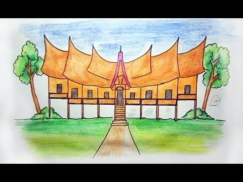 Detail Mewarnai Gambar Rumah Adat Minangkabau Nomer 19