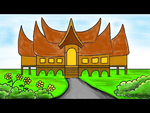 Detail Mewarnai Gambar Rumah Adat Minangkabau Nomer 21