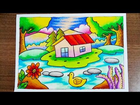 Detail Mewarnai Gambar Rumah Dengan Crayon Nomer 23