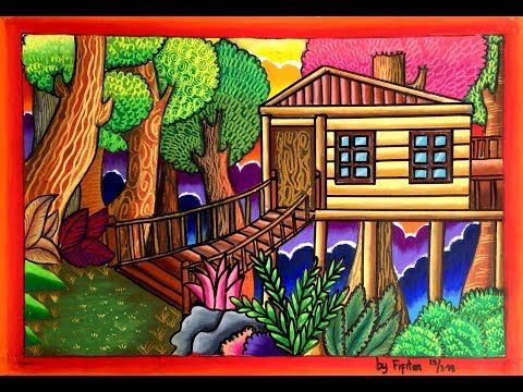 Detail Mewarnai Gambar Rumah Dengan Crayon Nomer 36