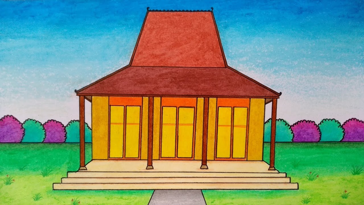 Detail Mewarnai Gambar Rumah Joglo Nomer 2