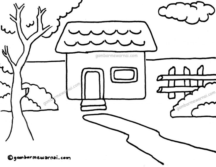 Mewarnai Gambar Rumah Untuk Anak Tk 56+ Koleksi Gambar
