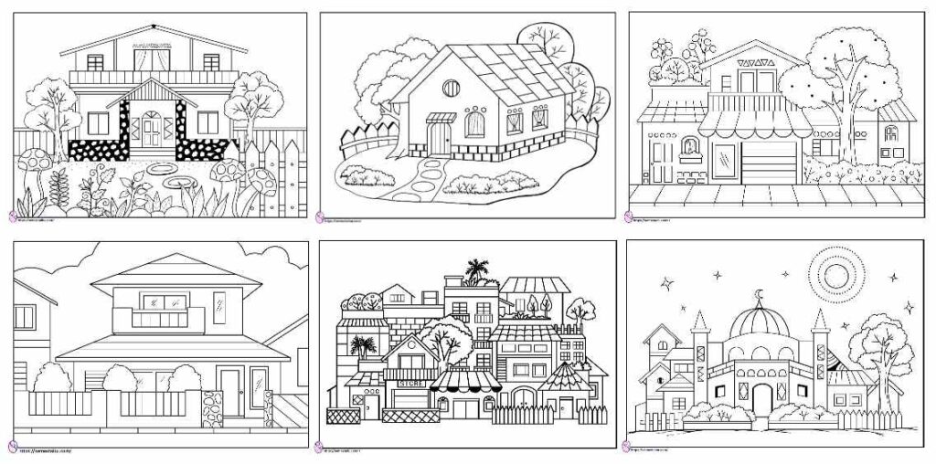 Detail Mewarnai Gambar Rumah Untuk Anak Tk Nomer 39