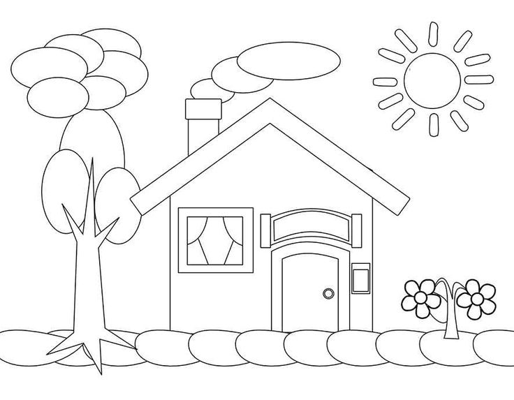 Detail Mewarnai Gambar Rumah Untuk Anak Tk Nomer 47