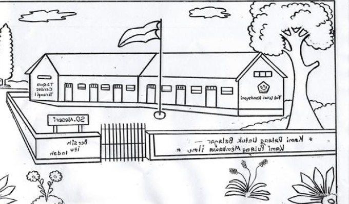 Detail Mewarnai Gambar Sekolah Islam Nomer 9