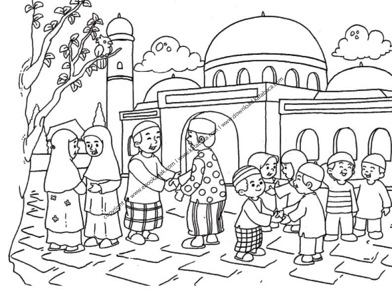 Detail Mewarnai Gambar Selamat Idul Fitri Nomer 12