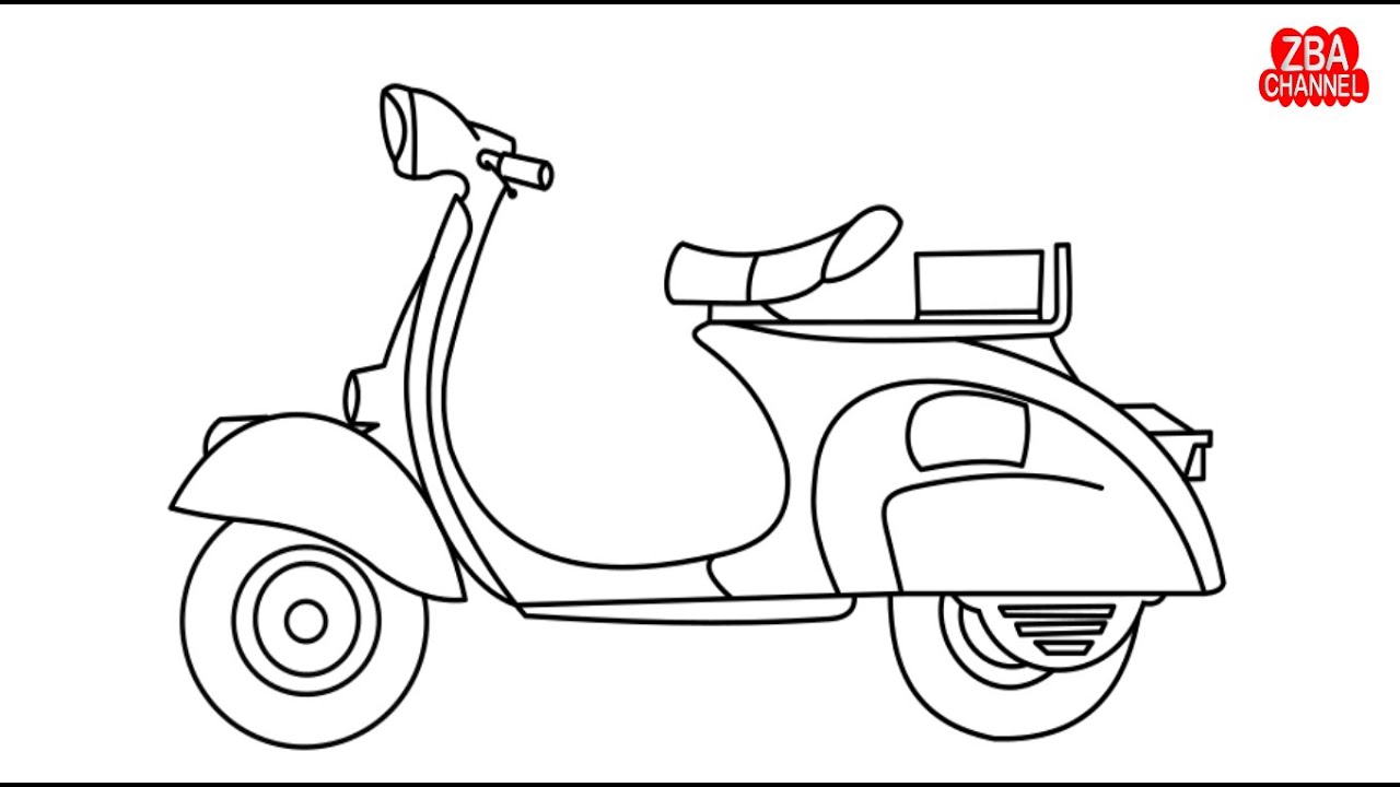 Detail Mewarnai Gambar Sepeda Mewarnai Gambar Vespa Nomer 17