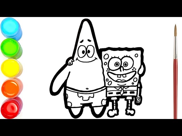 Detail Mewarnai Gambar Spongebob Dan Patrick Nomer 10