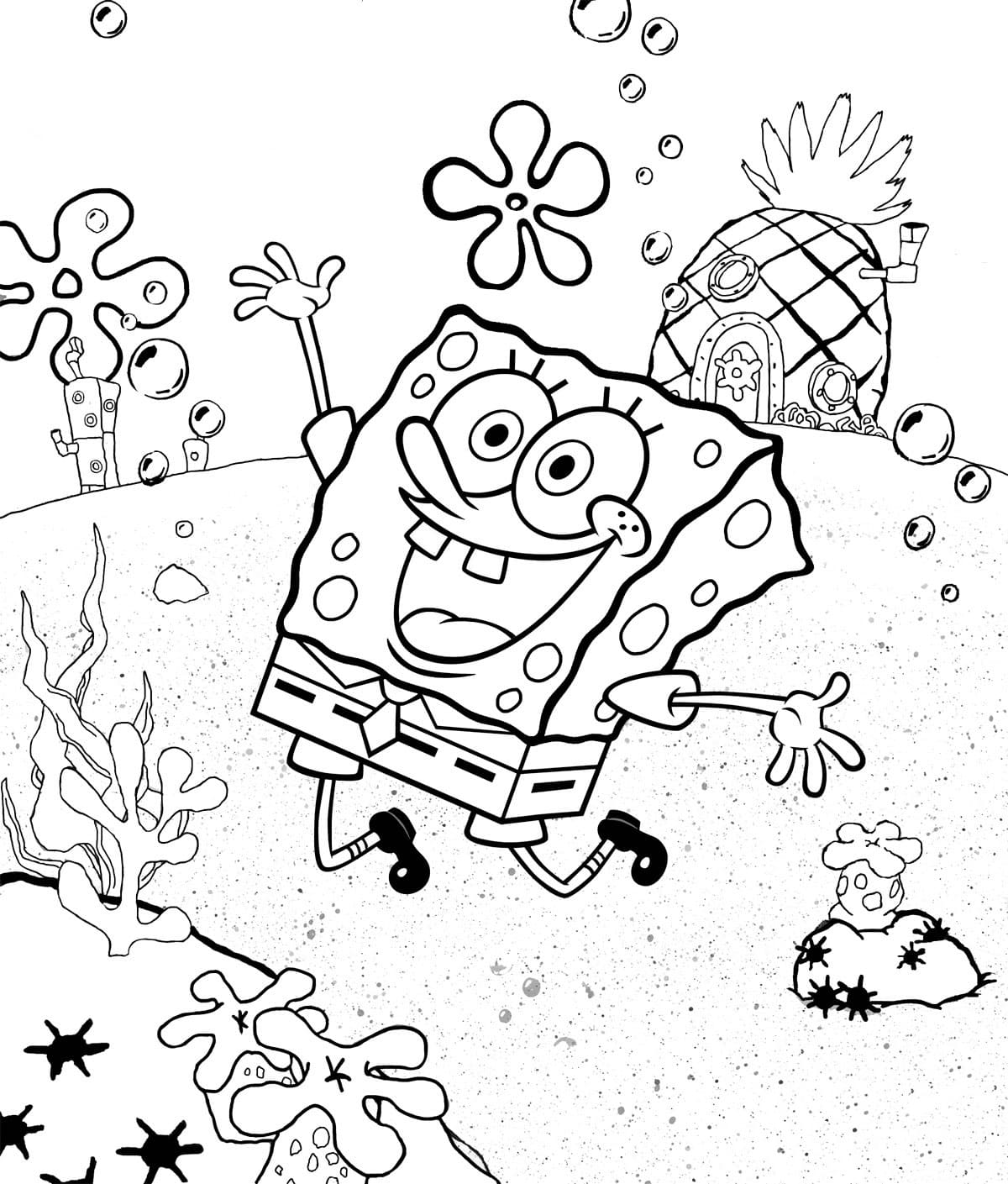 Detail Mewarnai Gambar Spongebob Dan Patrick Nomer 32