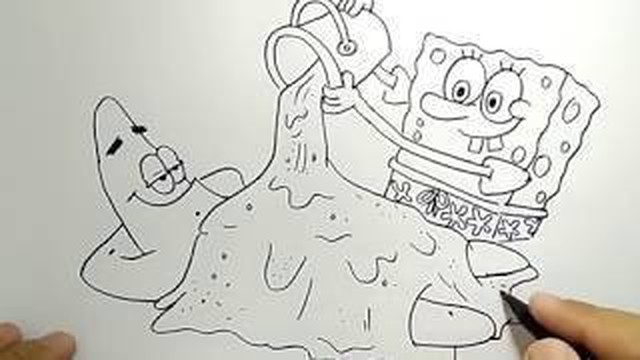 Detail Mewarnai Gambar Spongebob Dan Patrick Nomer 33