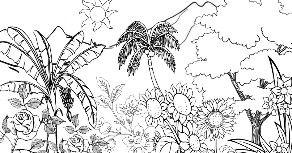 Detail Mewarnai Gambar Taman Bunga Koleksi Nomer 17