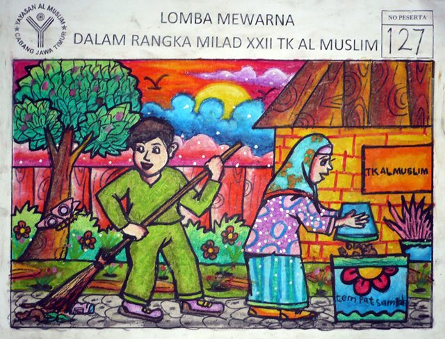 Detail Mewarnai Gambar Tema Gotong Royong Nomer 29