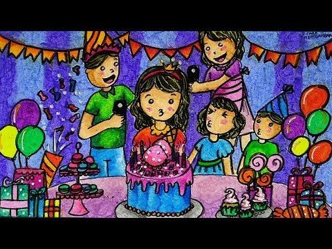 Detail Mewarnai Gambar Ulang Tahun Nomer 11