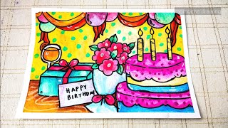Detail Mewarnai Gambar Ulang Tahun Nomer 14