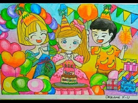 Detail Mewarnai Gambar Ulang Tahun Nomer 18