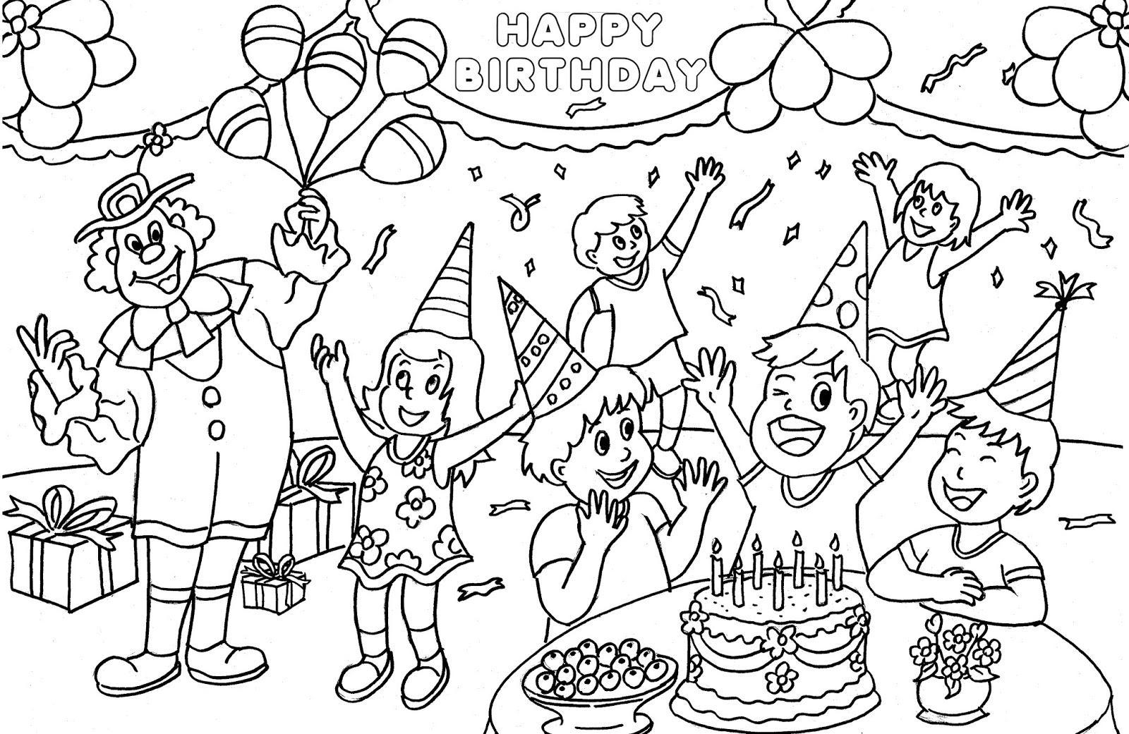 Detail Mewarnai Gambar Ulang Tahun Nomer 28