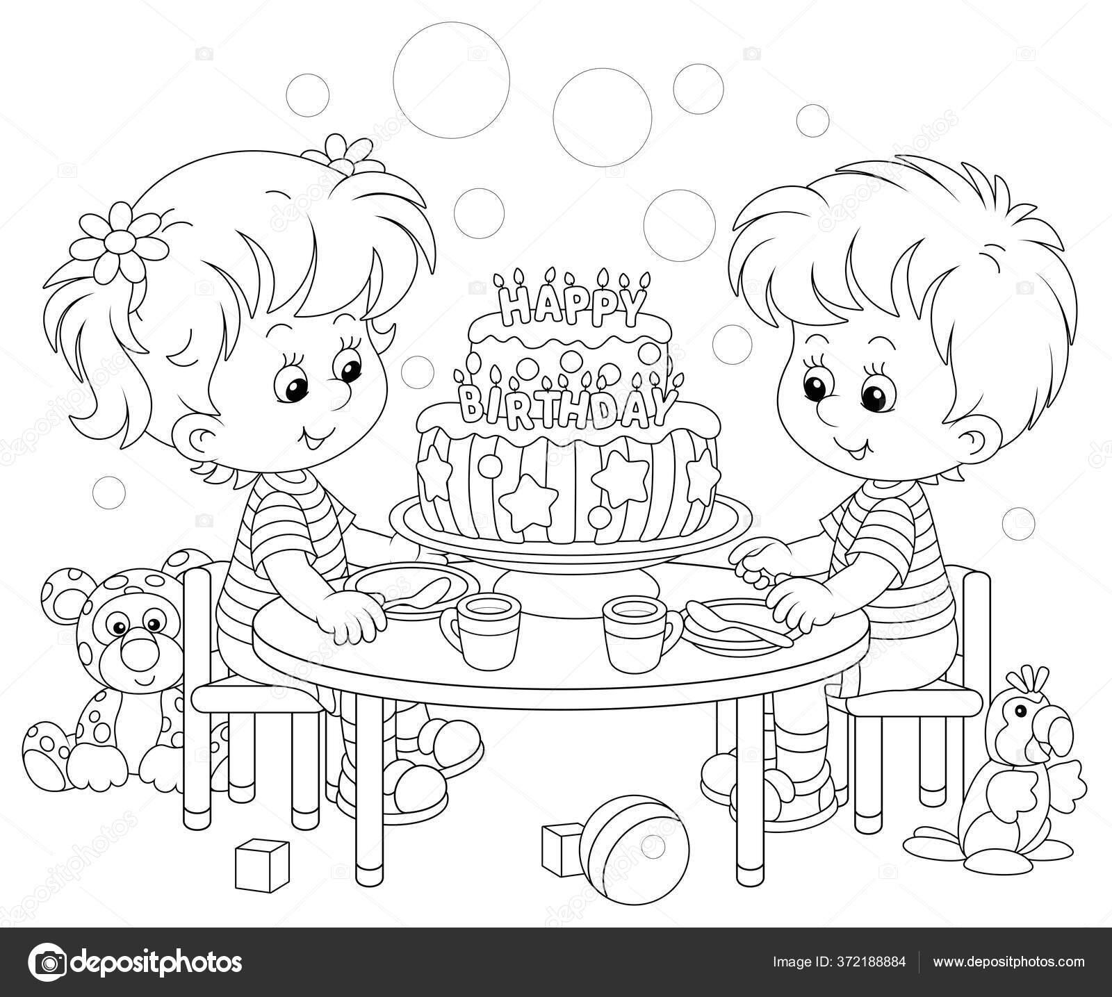 Detail Mewarnai Gambar Ulang Tahun Nomer 36
