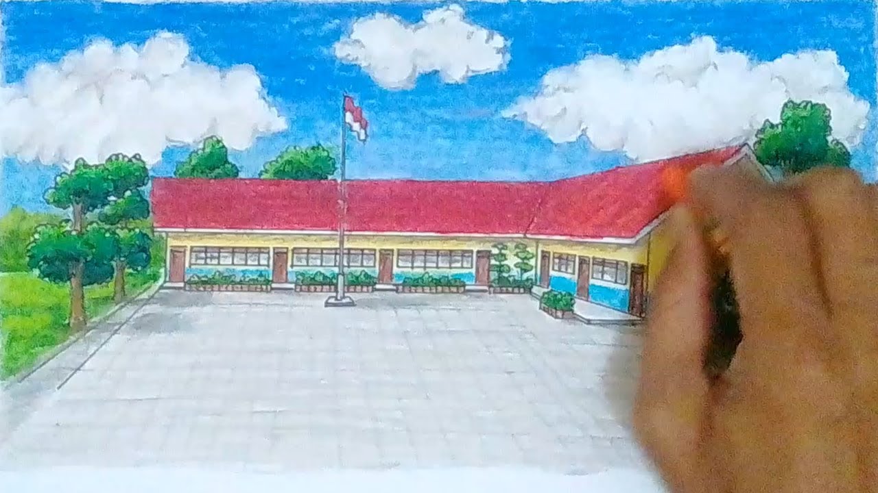 Detail Mewarnai Gedung Sekolah Nomer 13