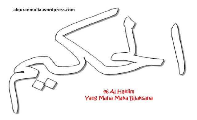 Detail Mewarnai Kaligrafi Asmaul Husna Nomer 12