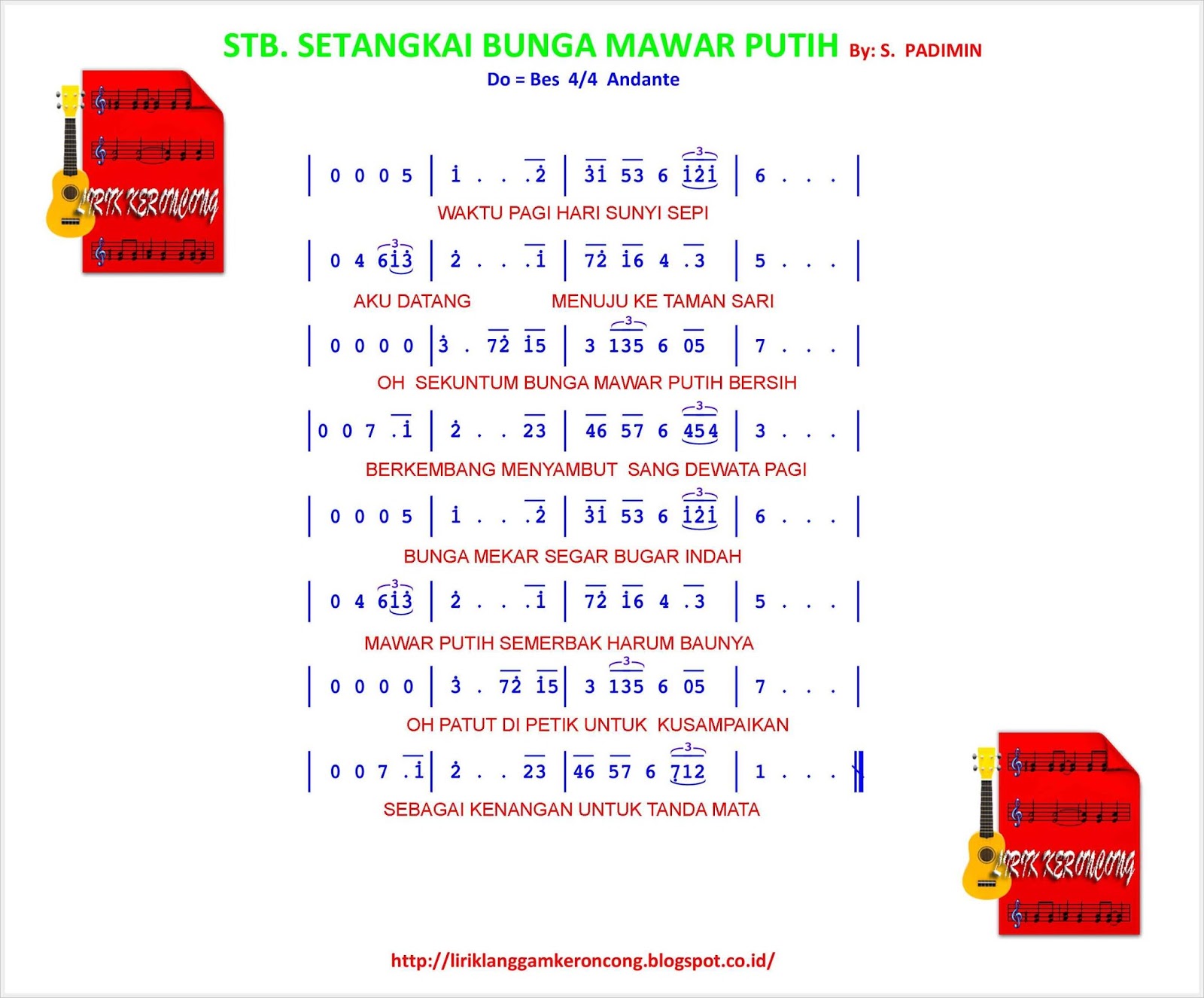 Detail Kunci Gitar Bunga Mawar Merah Nomer 7