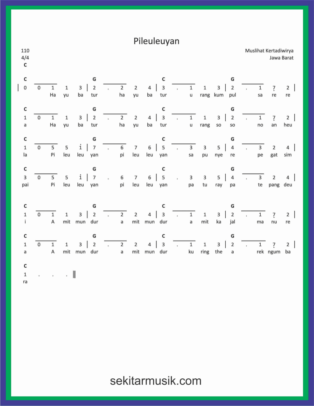 Detail Kunci Gitar Pileuleuyan Nomer 4