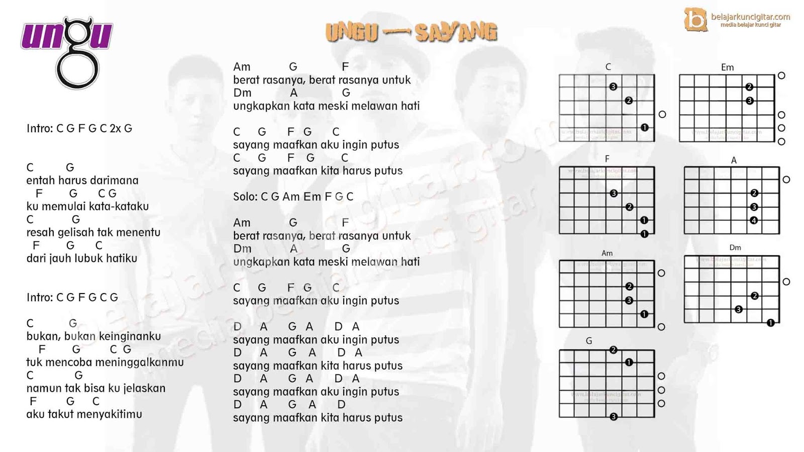 Detail Kunci Gitar Ungu Religi Nomer 2