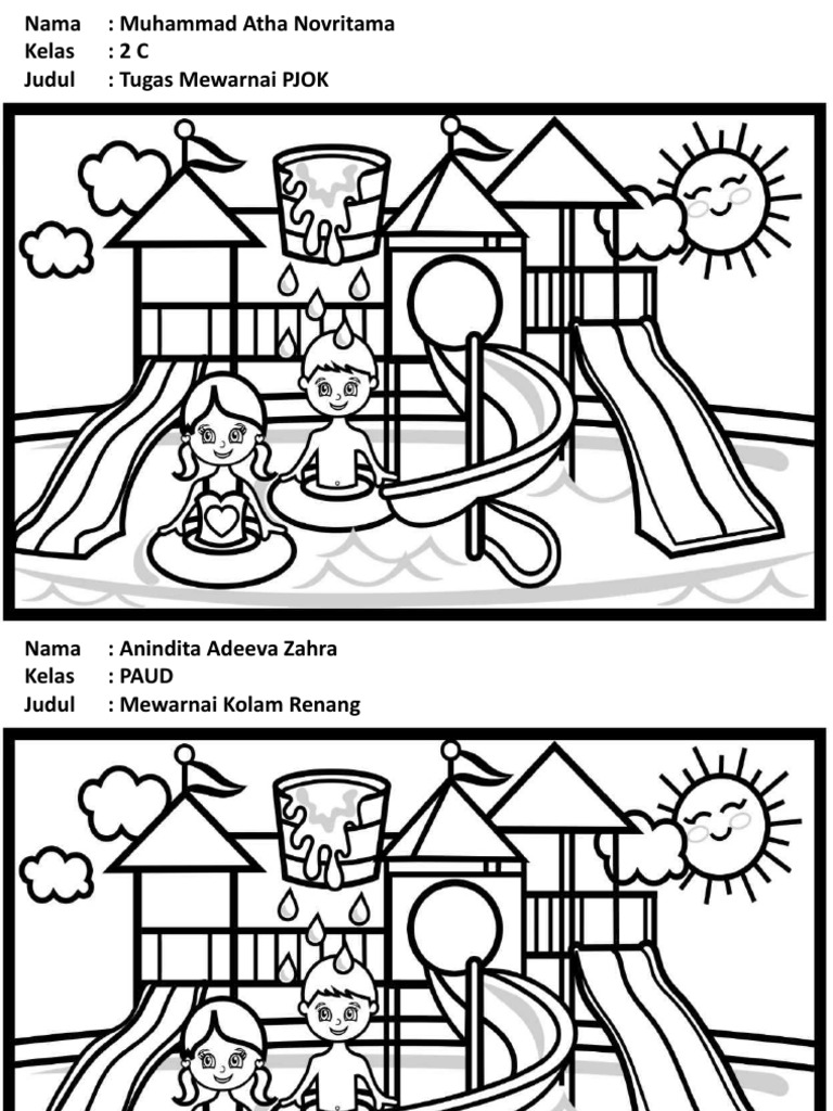 Detail Mewarnai Kolam Renang Nomer 30