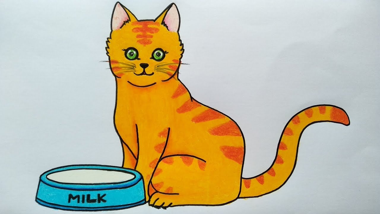 Detail Mewarnai Kucing Dengan Crayon Nomer 8