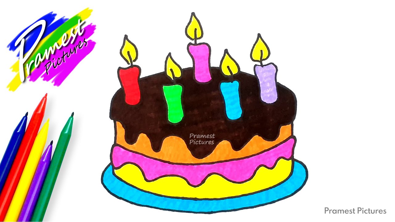 Detail Mewarnai Kue Ulang Tahun Dengan Crayon Nomer 2