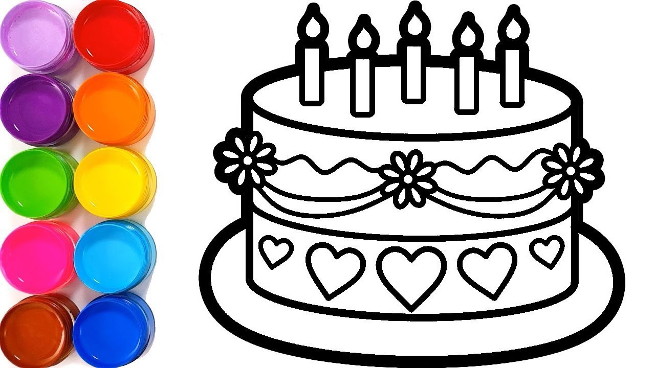 Detail Mewarnai Kue Ulang Tahun Dengan Crayon Nomer 13