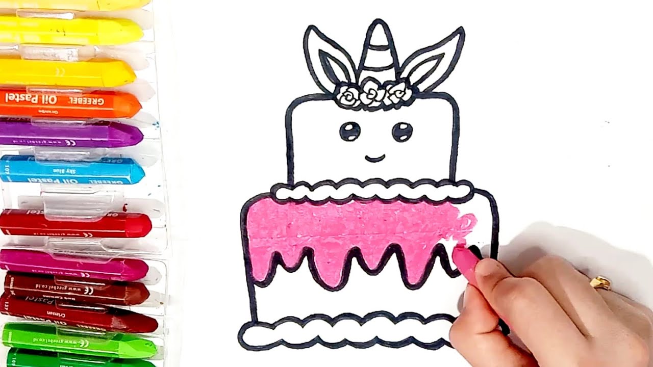 Detail Mewarnai Kue Ulang Tahun Dengan Crayon Nomer 14