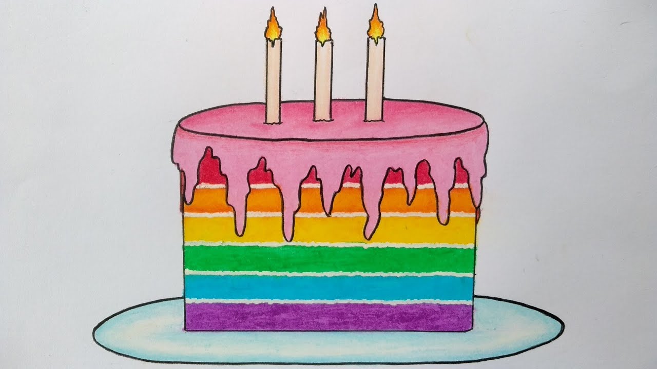 Detail Mewarnai Kue Ulang Tahun Dengan Crayon Nomer 4