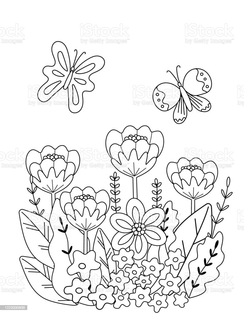 Detail Mewarnai Kupu Kupu Dan Bunga Nomer 27